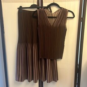 Issey Miyake Fete pleated blouse and skirt.